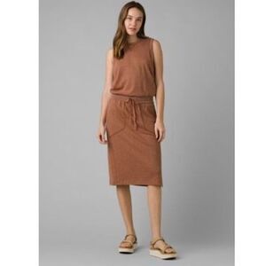 PrAna Cozy Up Beach Hopper Waistband Sleeveless Dress Terra Heather Size Small